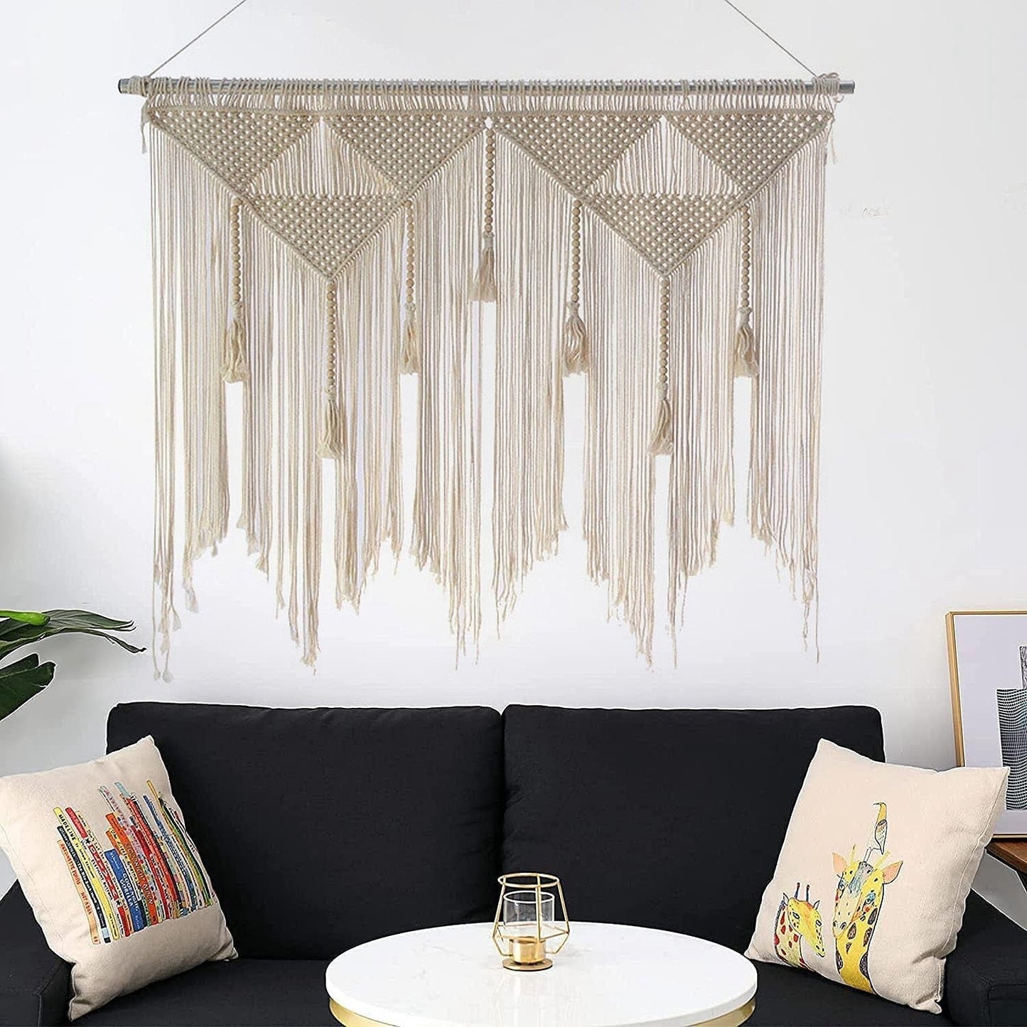 Beige geweven deurtapijt kwastje slaapkamer balkon Huis - Accessoires en Decoratie Naty Shop Standaardtitel