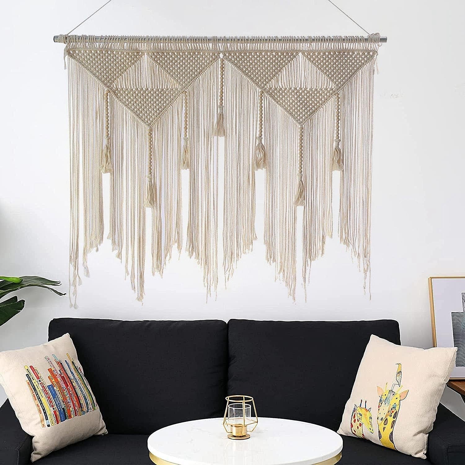 Beige geweven deurtapijt kwastje slaapkamer balkon Huis - Accessoires en Decoratie Naty Shop Standaardtitel