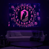 Viking wandtapijt blacklight reactief rood meditatie runen odins Home - Accessoires en Decoratie Naty Shop