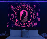 Viking wandtapijt blacklight reactief rood meditatie runen odins Home - Accessoires en Decoratie Naty Shop