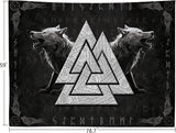 Wandtapijt viking wolf totem zwart wit meditatie runen Home - Accessoires en Decoratie Naty Shop