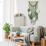Wandtapijt weldomcor wandtapijt kleine handelskralen hout bladeren Home - Accessoires en Decoratie Naty Shop