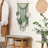 Wandtapijt weldomcor wandtapijt kleine handelskralen hout bladeren Home - Accessoires en Decoratie Naty Shop