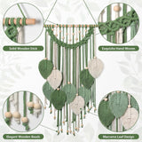 Wandtapijt weldomcor wandtapijt kleine handelskralen hout bladeren Home - Accessoires en Decoratie Naty Shop