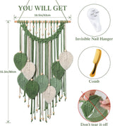 Wandtapijt weldomcor wandtapijt kleine handelskralen hout bladeren Home - Accessoires en Decoratie Naty Shop