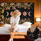 Yisumei wandtapijt esthetische maan bloemen zwart maat Home - Accessoires en Decoratie Naty Shop
