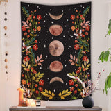 Yisumei wandtapijt esthetische maan bloemen zwart maat Home - Accessoires en Decoratie Naty Shop Luna 150L X 130B Cm