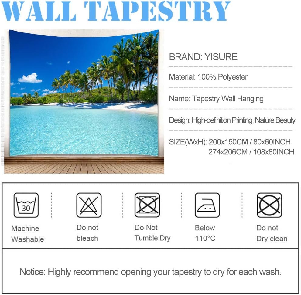 Wandtapijt yisure strand tropisch landschap Wonen - Accessoires en Decoratie Naty Shop