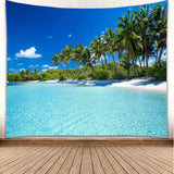 Wandtapijt yisure strand tropisch landschap Woon - Accessoires en Decoratie Naty Shop Blauw 150L X 200B Cm