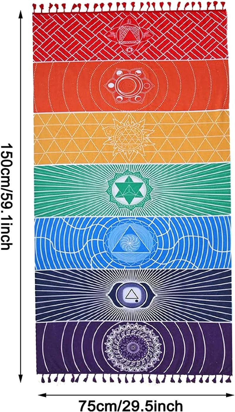Wandkleed yoga meditatie zeven chakra hippie Casa - Accessoires en Decoratie Naty Shop