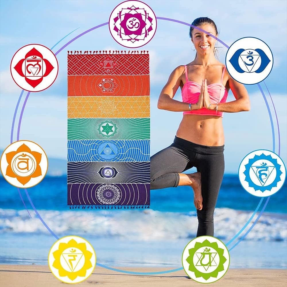 Wandkleed yoga meditatie zeven chakra hippie Casa - Accessoires en Decoratie Naty Shop