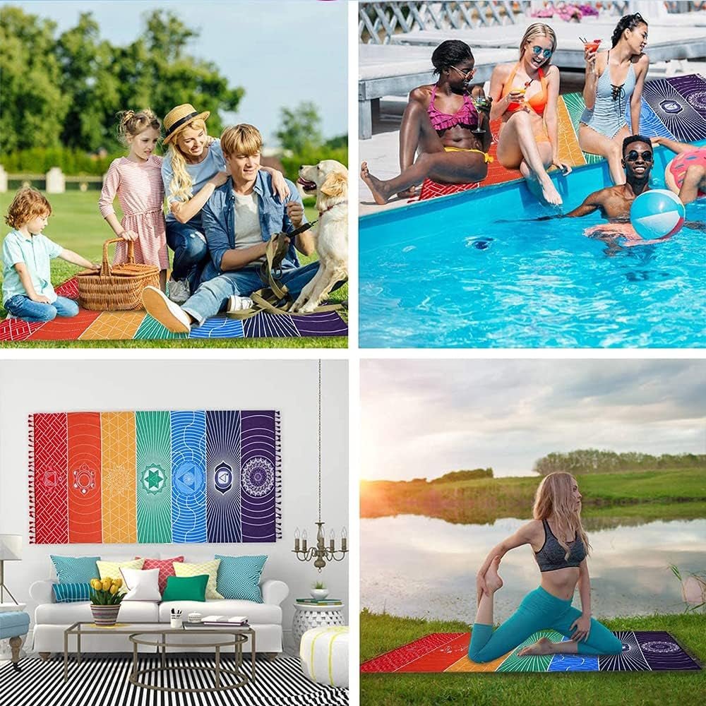 Wandkleed yoga meditatie zeven chakra hippie Casa - Accessoires en Decoratie Naty Shop