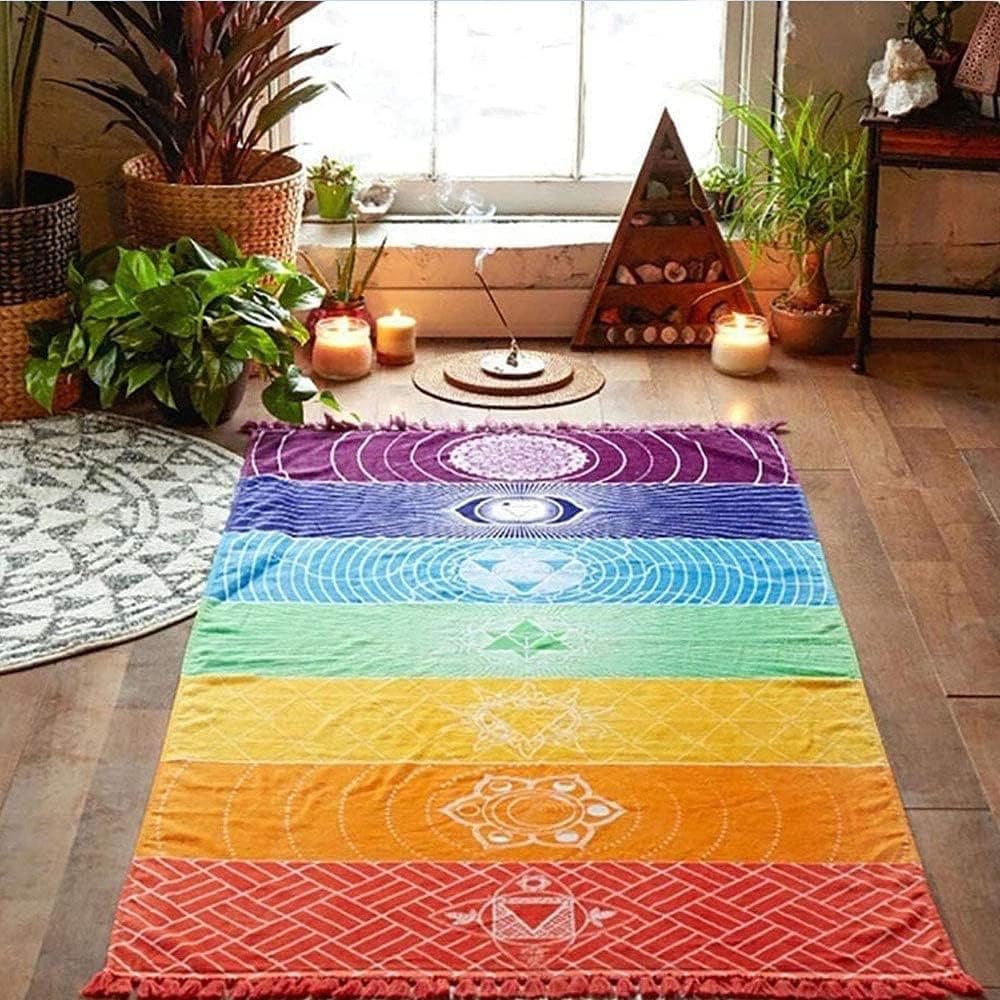Wandkleed yoga meditatie zeven chakra hippie Casa - Accessoires en Decoratie Naty Shop