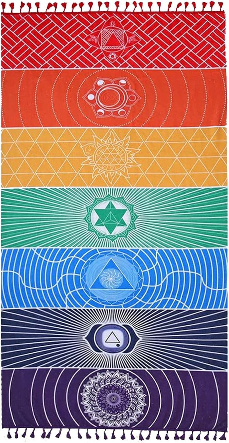 Wandtapijt yoga meditatie zeven chakra hippie Casa - Accessoires en Decoratie Naty Shop Standaardtitel