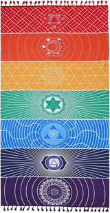 Wandtapijt yoga meditatie zeven chakra hippie Casa - Accessoires en Decoratie Naty Shop Standaardtitel