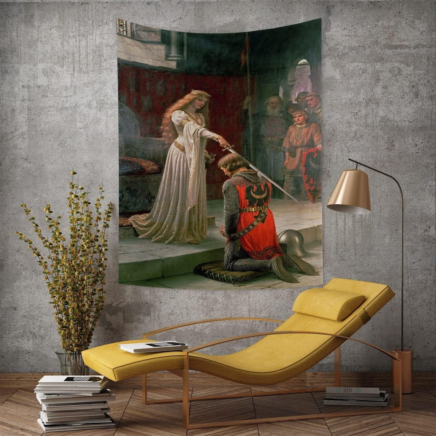 Wandtapijt yongfoto ridder olieverfschilderij middeleeuws Engeland Home - Accessoires en Decoratie Naty Shop