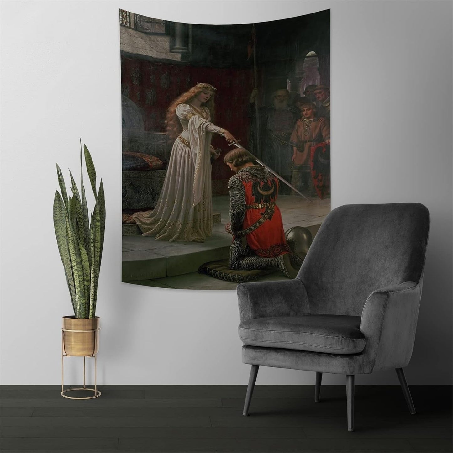 Wandtapijt yongfoto ridder olieverfschilderij middeleeuws Engeland Home - Accessoires en Decoratie Naty Shop