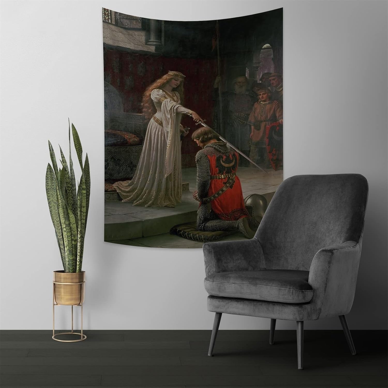 Wandtapijt yongfoto ridder olieverfschilderij middeleeuws Engeland Home - Accessoires en Decoratie Naty Shop