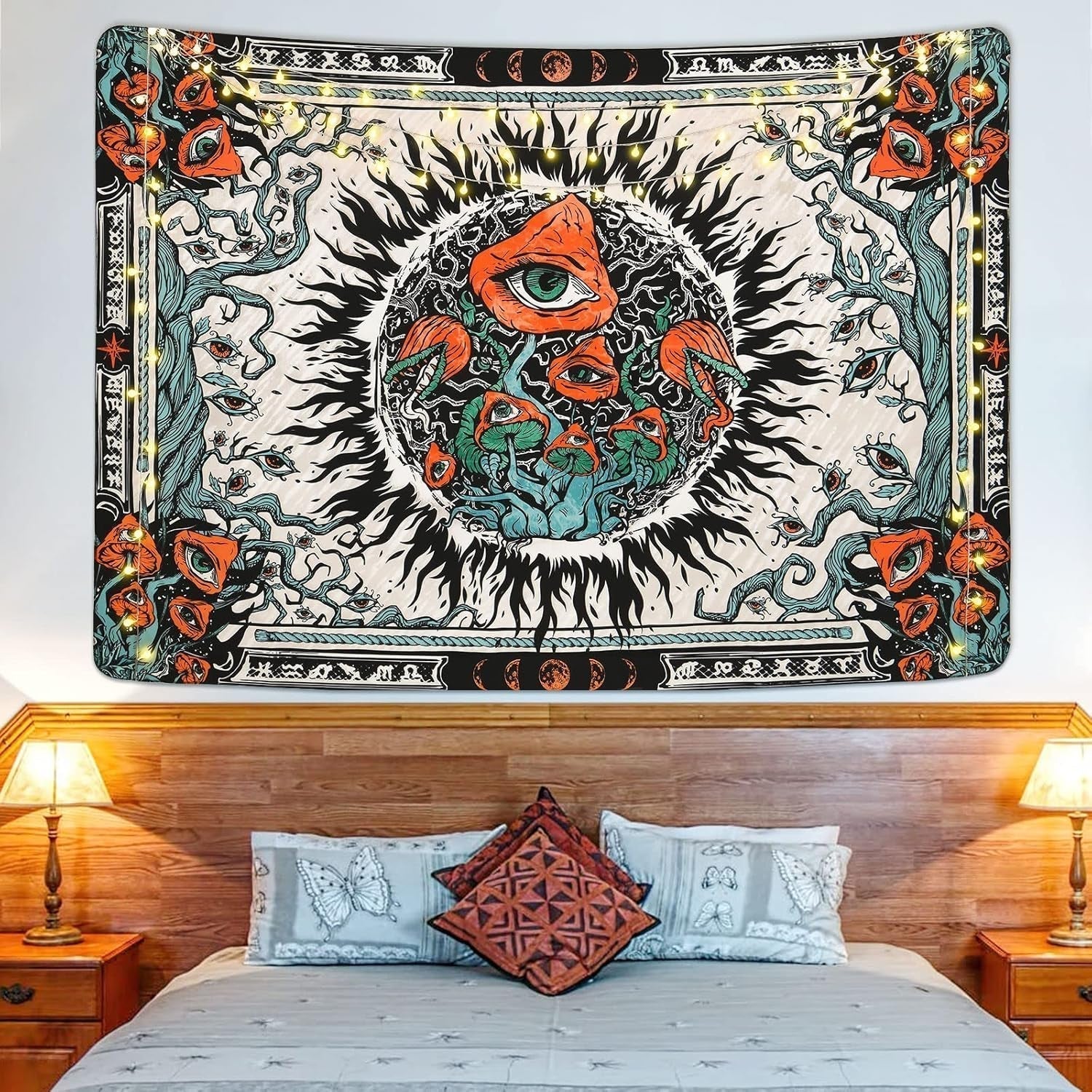 Wandtapijt yrendenge paddestoelen zonnebrand canvas hippie ogen Home - Accessoires en Decoratie Naty Shop