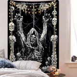Wandtapijt yrendenge menselijke schedel zwart wit Wonen - Accessoires en Decoratie Naty Shop