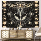 Wandtapijt yrendenge motten zwart zon maan naturel Wonen - Accessoires en Decoratie Naty Shop