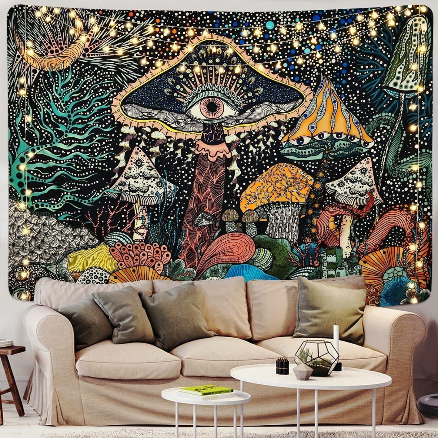 Wandtapijt yrendenge paddestoel ogen wandkleed zeedieren Wonen - Accessoires en Decoratie Naty Shop