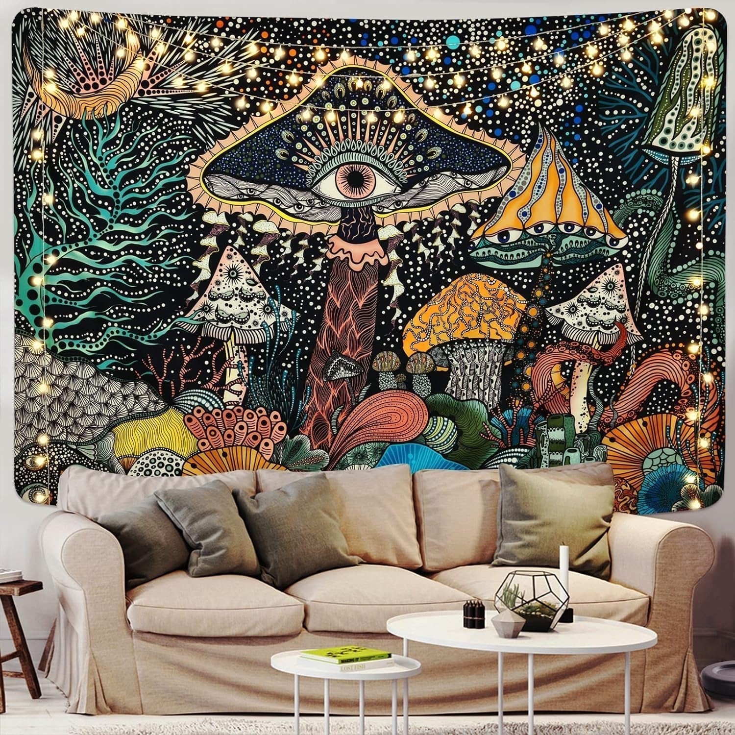Wandtapijt yrendenge paddestoel ogen wandkleed zeedieren Wonen - Accessoires en Decoratie Naty Shop