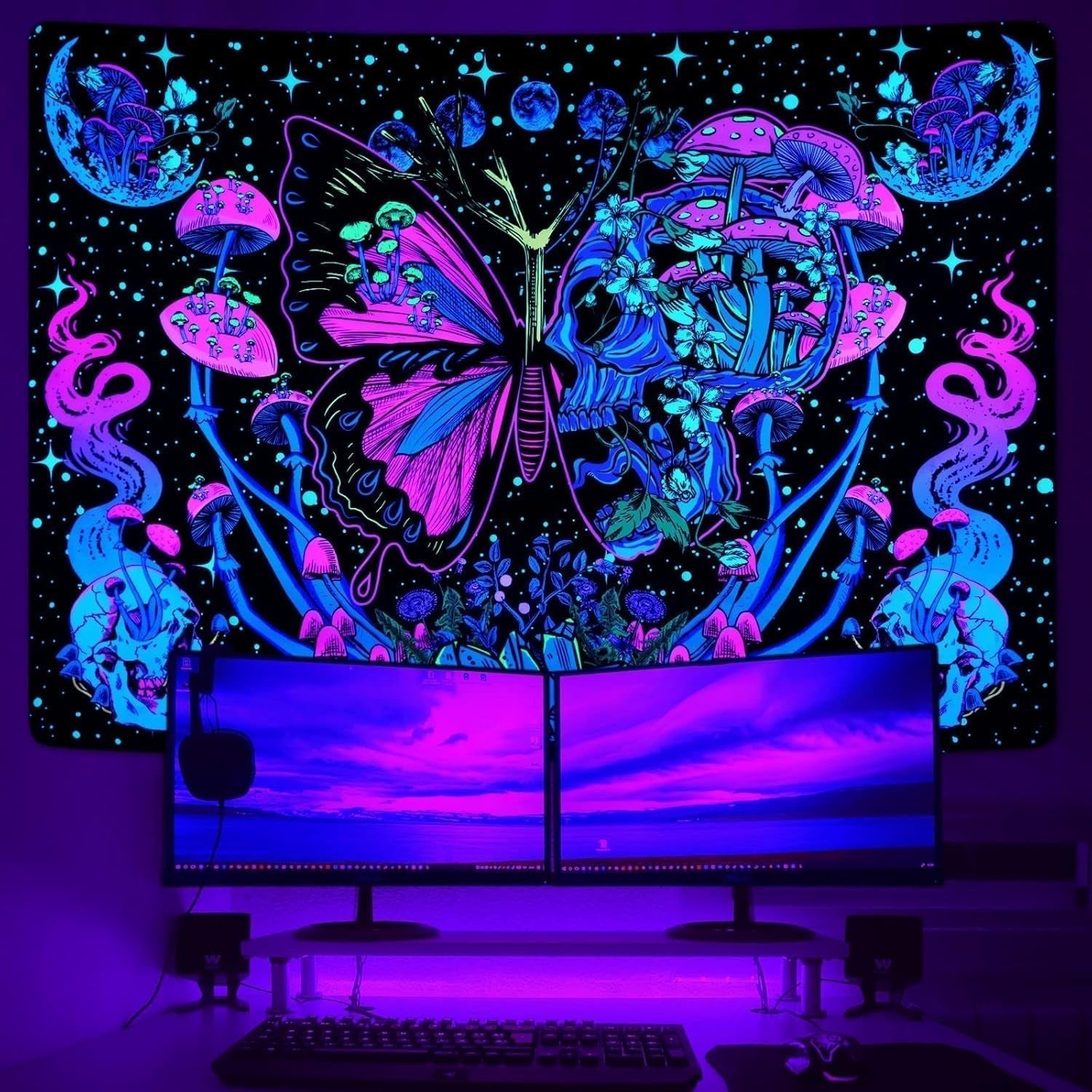 Yrendenge wandtapijt fluorescerend wandtapijt vlinders fase Home - Accessoires en Decoratie Naty Shop