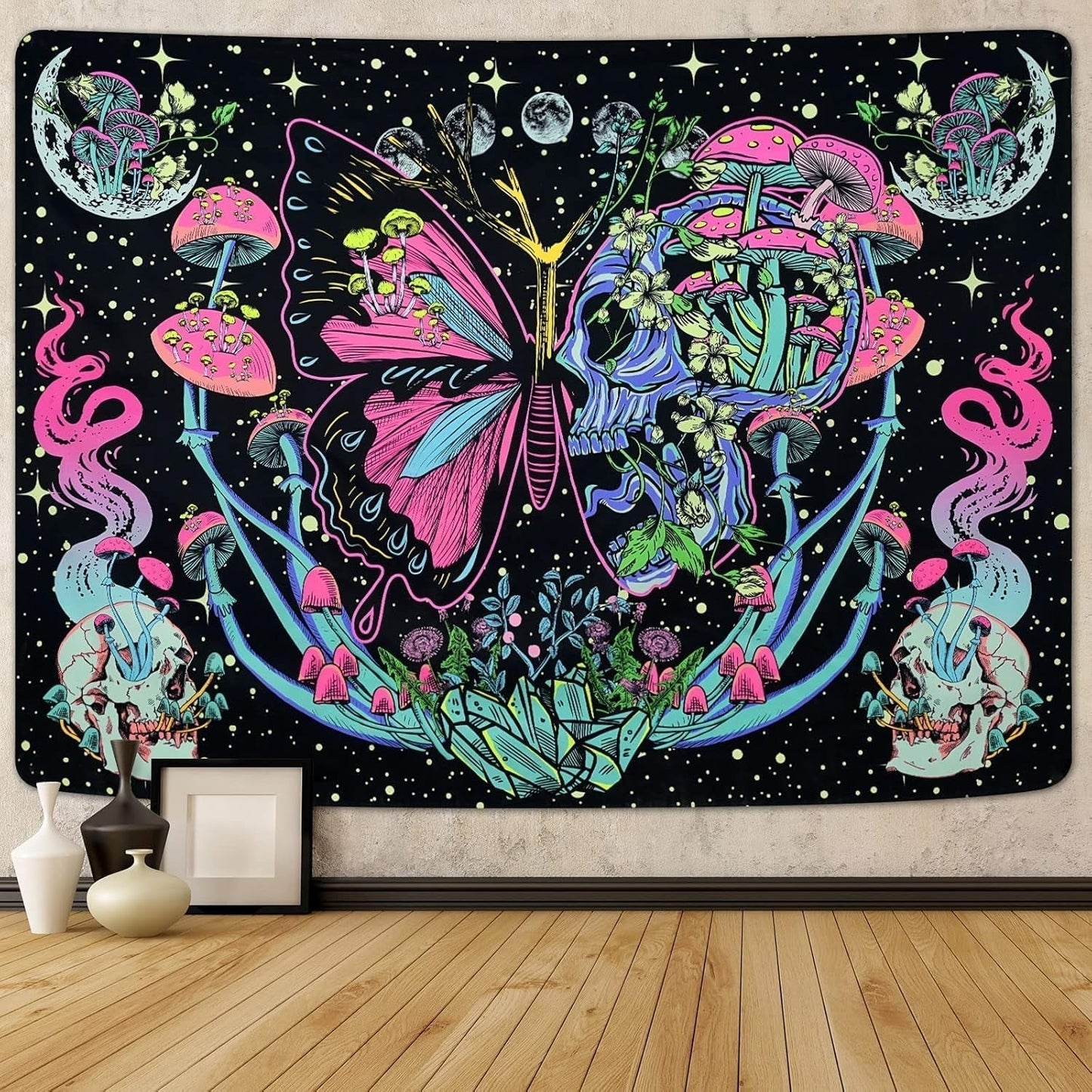 Yrendenge wandtapijt fluorescerend wandtapijt vlinders fase Home - Accessoires en Decoratie Naty Shop