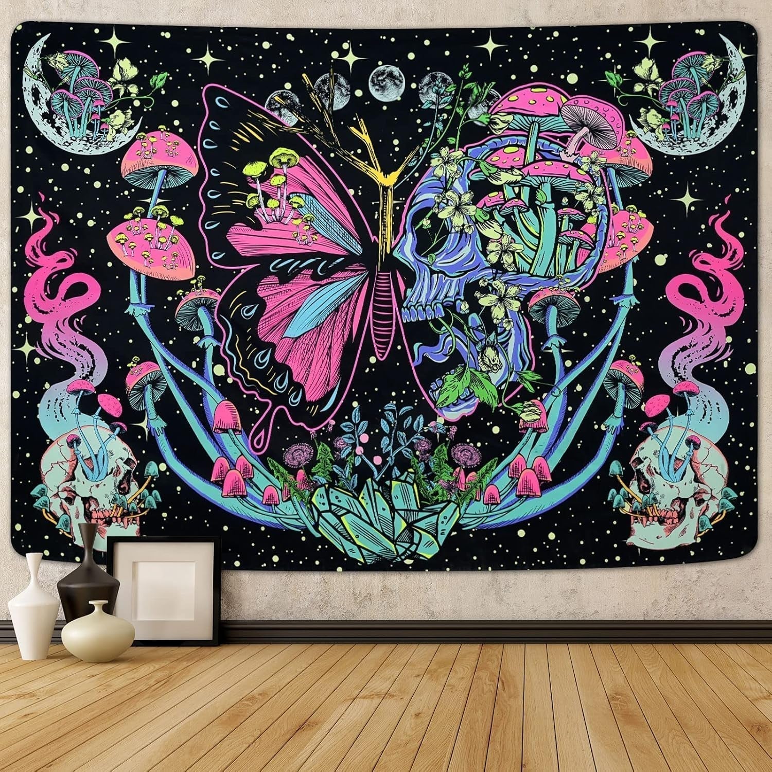Yrendenge wandtapijt fluorescerend wandtapijt vlinders fase Home - Accessoires en Decoratie Naty Shop