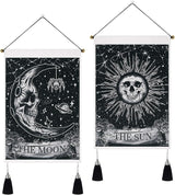 yugarlibi wandtapijt 2 stuks kleine wandtapijten hangende maan en zon Home - Accessoires en Decoratie Naty Shop Gothic 35X50 Cm