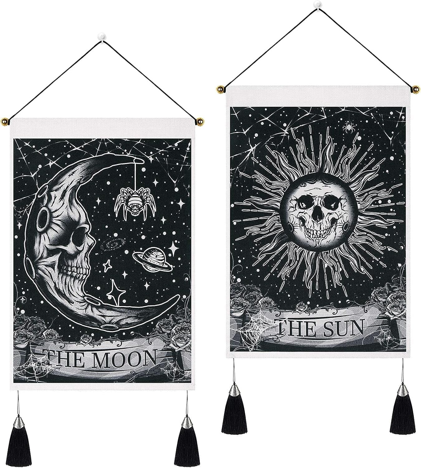 yugarlibi wandtapijt 2 stuks kleine wandtapijten hangende maan en zon Home - Accessoires en Decoratie Naty Shop Gothic 35X50 Cm