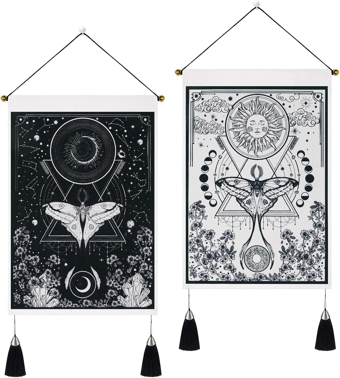 yugarlibi wandtapijt 2 stuks kleine wandtapijten hangende maan en zon Home - Accessoires en Decoratie Naty Shop Vlinder 35X50 Cm