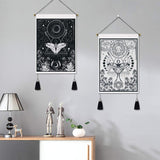 Yugarlibi wandtapijt 2 stuks kleine wandtapijten hangende maan en zon Home - Accessoires en Decoratie Naty Shop