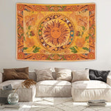 Wandtapijt yugarlibi brandende zon lentebloemen vintage muur Woon - Accessoires en Decoratie Naty Shop