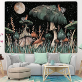 Wandtapijt yugarlibi paddestoel zwarte woud slak hangend Wonen - Accessoires en Decoratie Naty Shop
