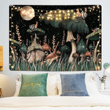 Wandtapijt yugarlibi paddestoel zwarte woud slak hangend Wonen - Accessoires en Decoratie Naty Shop