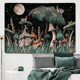 Wandtapijt yugarlibi paddestoel zwarte woud slak hangend Wonen - Accessoires en Decoratie Naty Shop