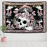 Wandtapijt yugarlibi roze schedel paddestoelen skelet Wonen - Accessoires en Decoratie Naty Shop