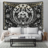 Wandtapijt yugarlibi skelet zwarte slang mot esthetisch canvas Woon - Accessoires en Decoratie Naty Shop