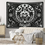 Wandtapijt yugarlibi skelet zwarte slang mot esthetisch canvas Woon - Accessoires en Decoratie Naty Shop