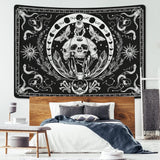 Wandtapijt yugarlibi skelet zwarte slang mot esthetisch canvas Woon - Accessoires en Decoratie Naty Shop