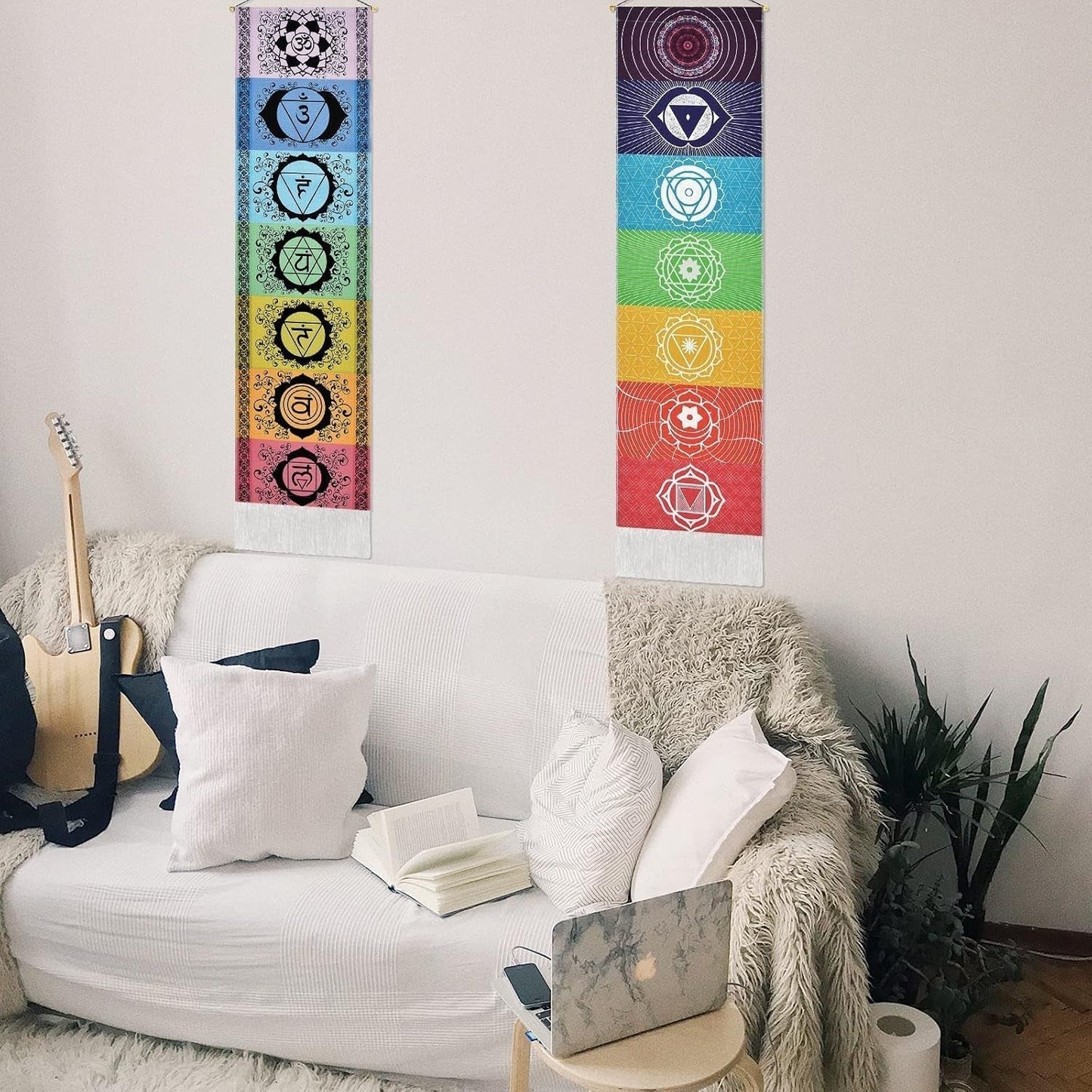 Wandtapijt yugarlibi ophangset chakra meditatie yoga trippy Wonen - Accessoires en Decoratie Naty Shop