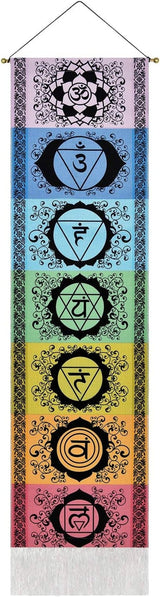 Yugarlibi wandtapijtset chakra meditatie yoga trippy wandtapijt Home - Accessoires en Decoratie Naty Shop Zwart 130L X 32,5B Cm