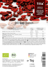 Tilia BIO Gojibessen 1 kg Gedroogde producten Naty Shop
