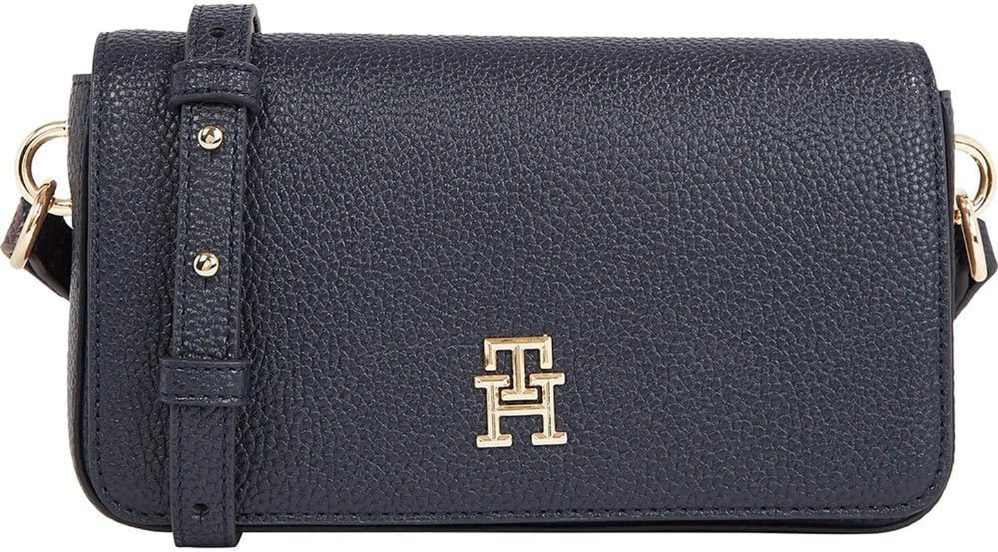 Tommy Hilfiger Crossbodytas met embleem Flap Crossover kleine tassen Dames Naty Shop Space Blue