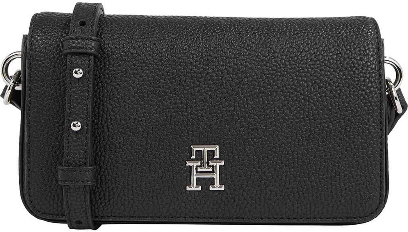 Tommy Hilfiger Crossbody Tas Emblem Flap Crossover Kleine Damestassen Naty Shop Zwart