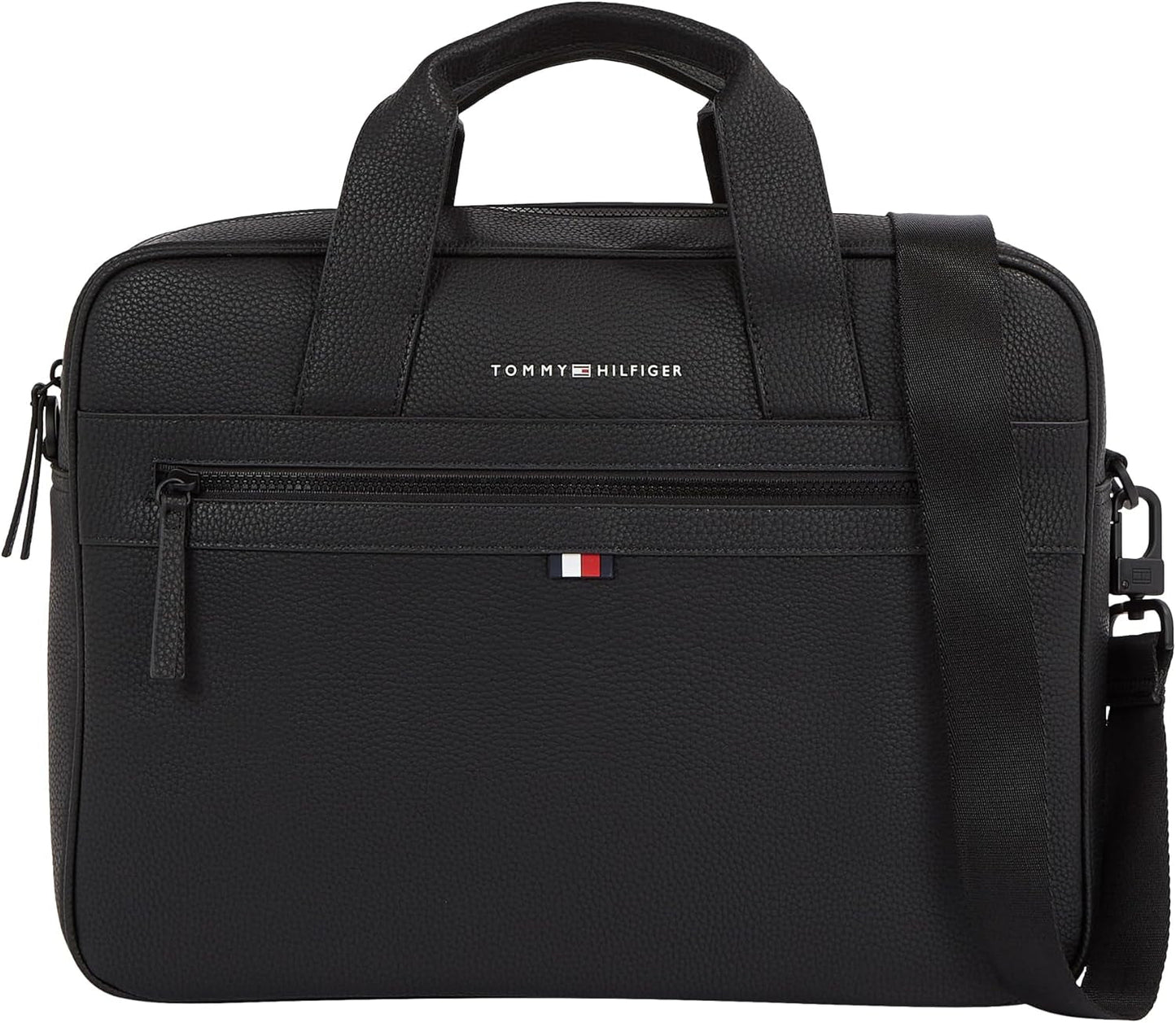 Tommy Hilfiger ESSENTIAL PU COMPUTER BAG laptoptas voor heren, Zwart, OS Bagage en reisbenodigdheden Naty Shop Standaard titel