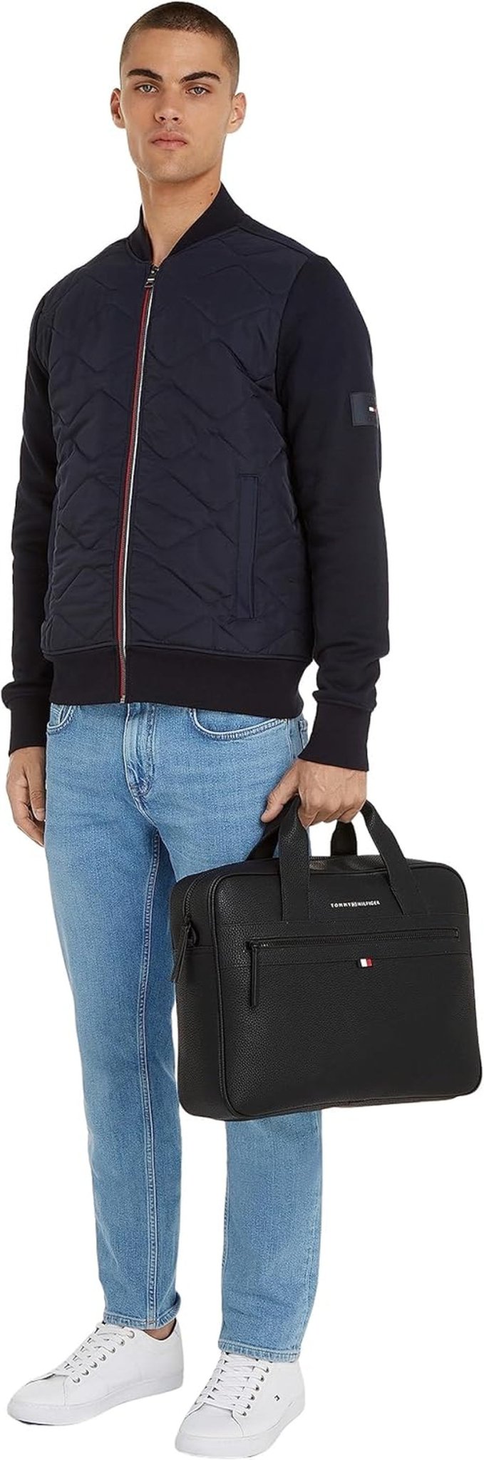 Tommy Hilfiger ESSENTIAL PU COMPUTER BAG laptoptas voor heren, Zwart, OS-bagage en reisuitrusting Naty Shop
