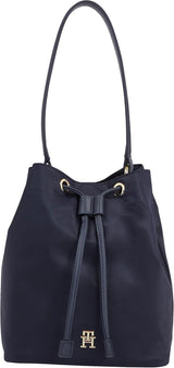 Tommy Hilfiger Poppy Bucket Dames Aw0aw15218 Tassen, One Size Damestassen Naty Shop Blauw (Space Blue)